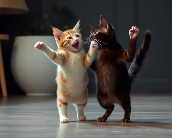 Agilidad felina en imágenes de gatos bailando desatadas