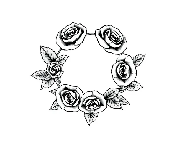 Agradable Collar de Rosas PNG Dibujo de Arte de Tatuaje