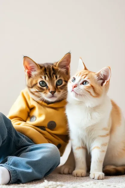 Amistad Femenina de un Niño con su Gato en Comparación con el Comportamiento de una Niña con un Gato