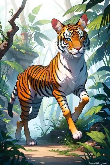 Animales del Jungla Crean Imágenes Artísticas