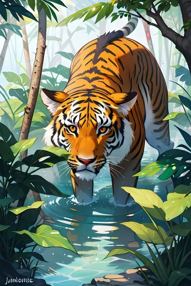 Animales del jungle ilustran imágenes fantasiosas