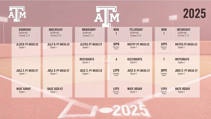 Anunciado oficialmente el calendario de béisbol de Texas A&M 2025