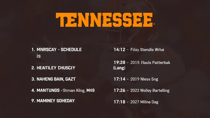 Anuncio del calendario de fútbol de Tennessee para 2025 para los fanáticos