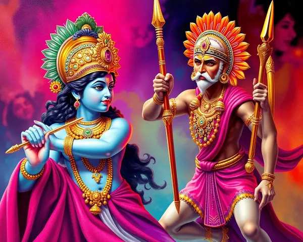 Análisis de imagen PNG de Krishna y Arjuna