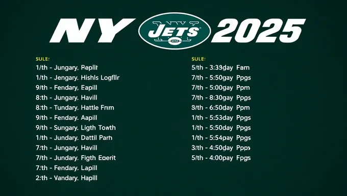 Análisis y resumen del calendario de partidos de los Jets de Nueva York en 2025