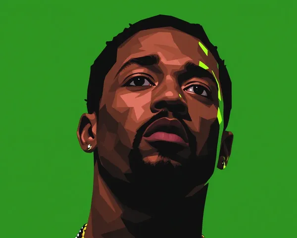 Archivo de imagen PNG de características faciales de Kendrick Lamar