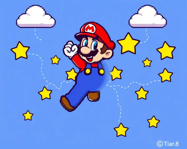 Archivo de imagen PNG de estrella 8 bits de Mario con tamaño de archivo