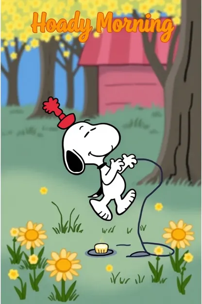 Archivo de imágenes de Snoopy por la mañana buena