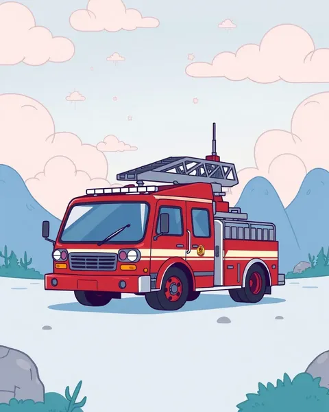 Archivo de imágenes de camiones de bomberos de cartoon