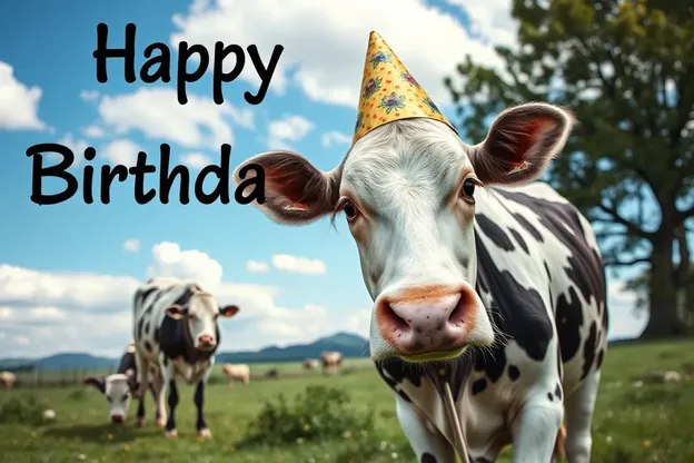 Archivo de imágenes de cumpleaños de una vaca