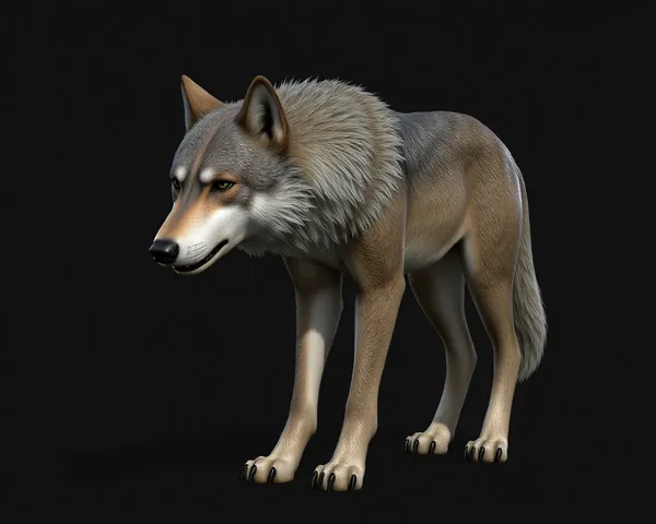 Archivo de modelo 3D libre de lobo PNG para animación