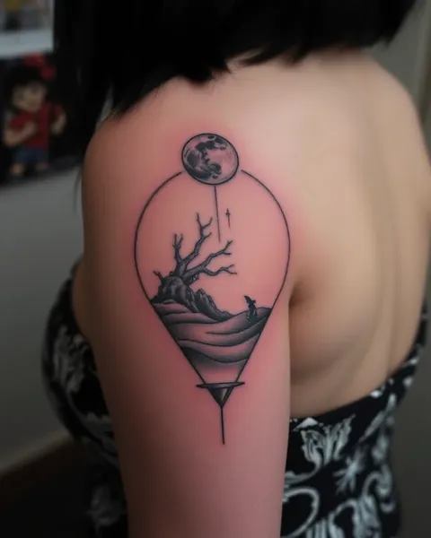 Arte de Ciclo Lunar Celestial de Tatuajes