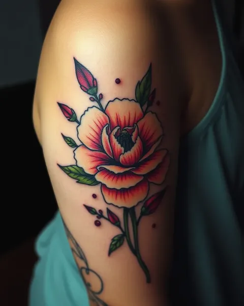 Arte de Diseño de Tatuaje de Flor de Cardenillo