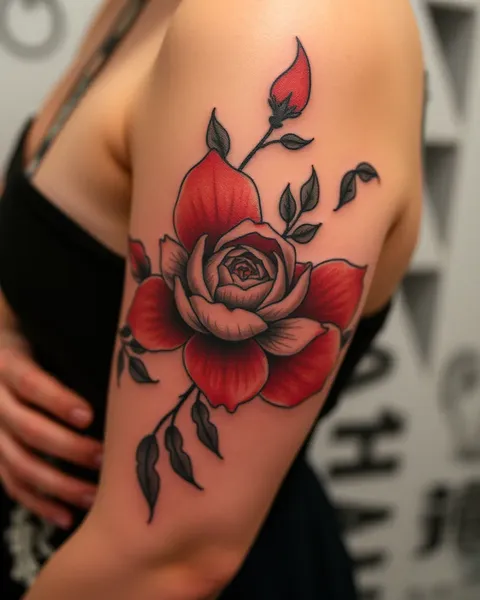 Arte de Tatuaje Japonés de Flor