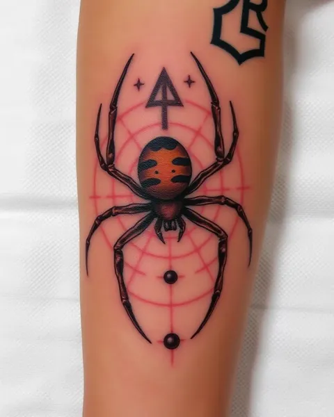 Arte de Tatuaje de Araña en el Cuerpo Humano