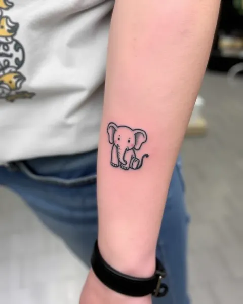 Arte de Tatuaje de Elefante Pequeño y Estilos