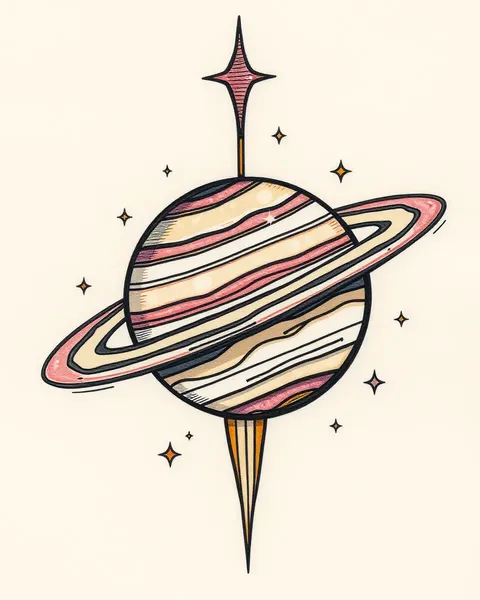 Arte de Tatuaje de Saturno para Amantes del Espacio