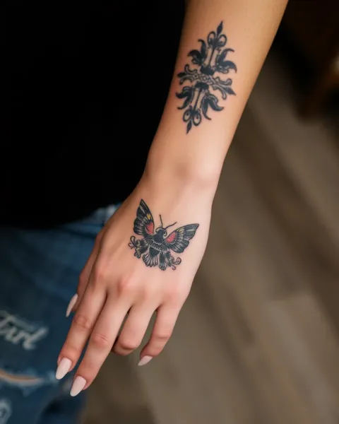 Arte de Tatuaje para las Manos y Muñecas de las Damas