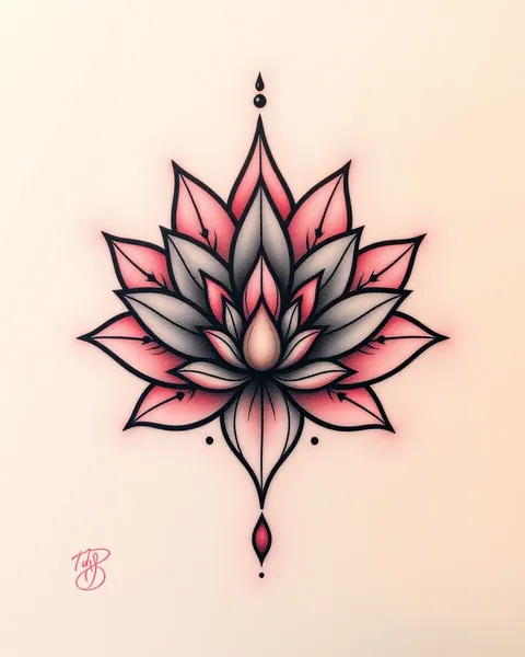 Arte de expresión artística de tatuaje de flor de loto mandala