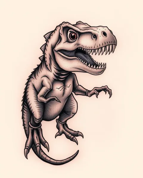 Arte de tatuaje de T-Rex: inspiración de dinosaurio en cuerpo humano