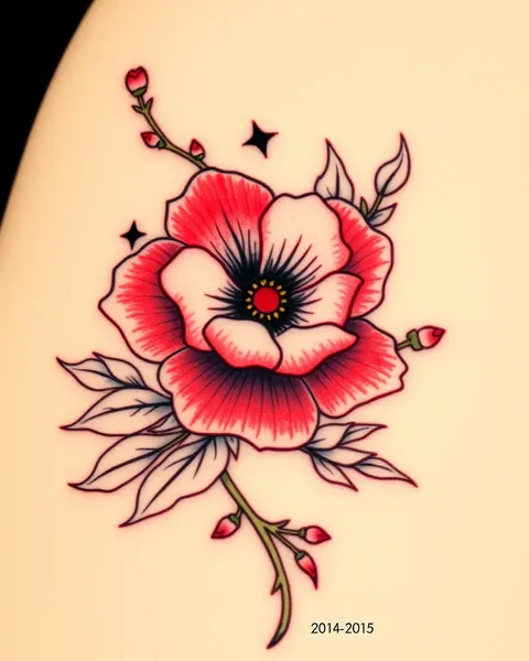 Arte de tatuaje de flor japonesa hermoso