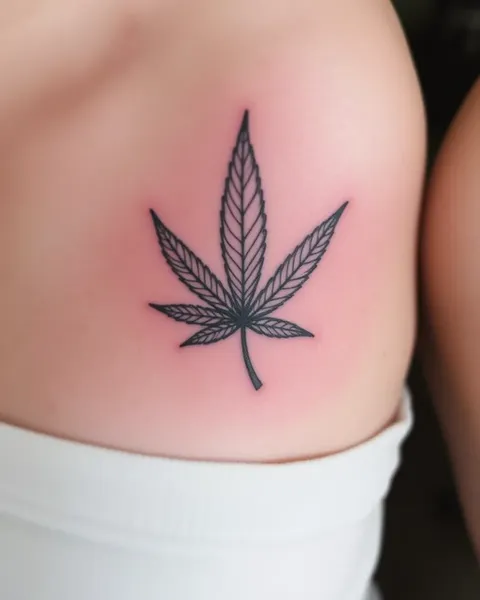 Arte de tatuaje de hoja de marihuana