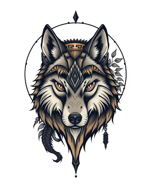 Arte de tatuaje de lobo tradicional y su significado histórico