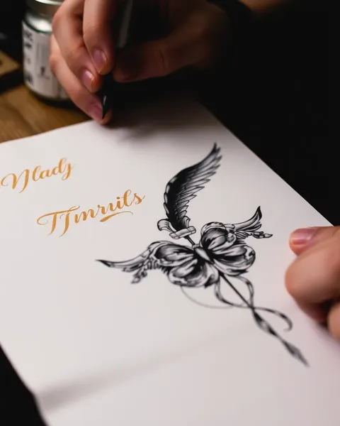 Arte de tatuaje de papel en forma