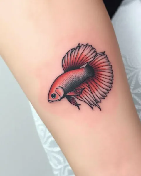 Arte de tatuaje de pez betta para cuerpo y alma