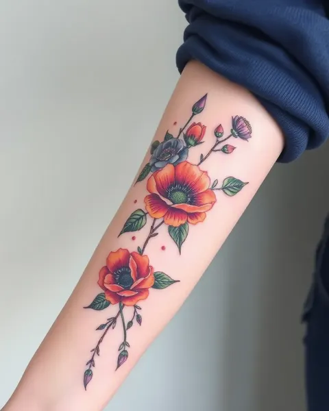 Arte de tatuaje floral acuarelista soñador estilo