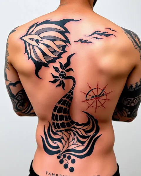 Arte de tatuaje japonés en la espalda