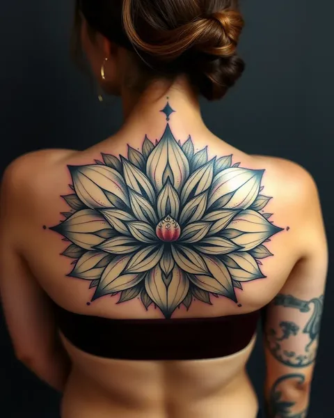 Arte de tatuaje único de flor de loto Mandala