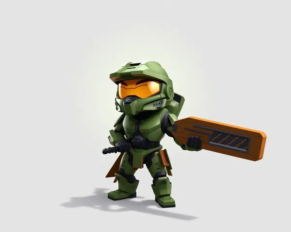 Arte digital 3D de Halo en formato PNG de dibujo animado