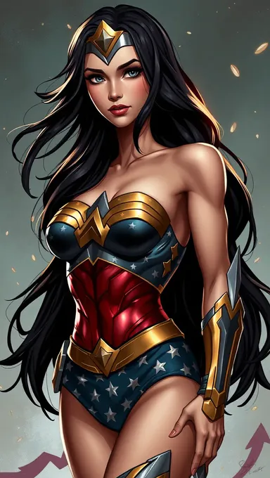 Arte fan de fantasía de Wonder Woman pechos