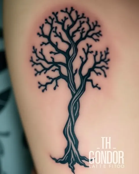 Artistería de tatuaje del Árbol de Gondor presentada