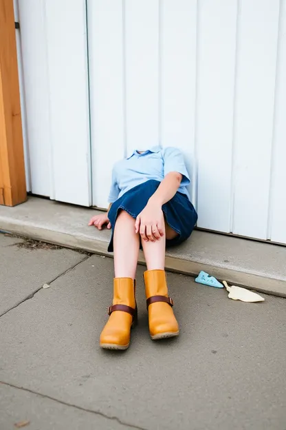 Atracción de la niña a los zapatos de clog