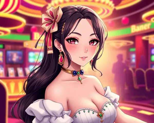 Bella muchacha de casino PNG iconografía gráfica