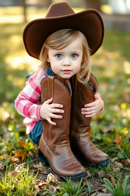 Botas de cowboy para la imaginación de una niña pequeña