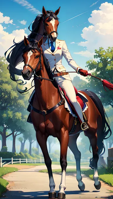 Caballo fascinado por el estilo de arte hentai