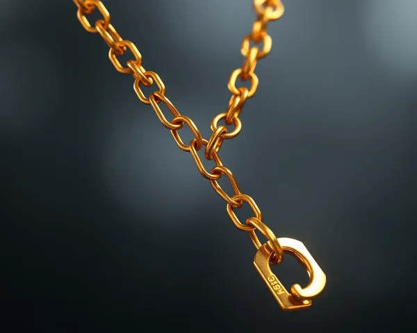 Cadena de oro en formato PNG mostrada