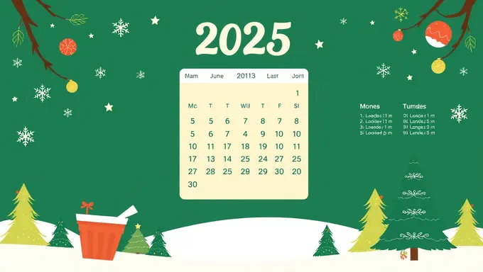 Calendario 2025 incluyendo feriados públicos estadounidenses