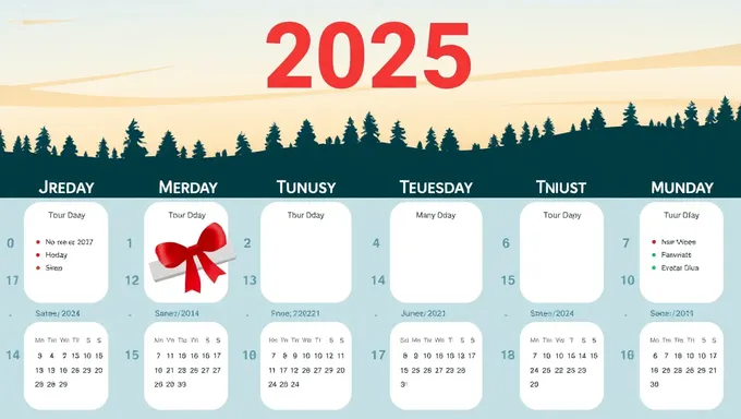 Calendario 2025 incluyendo todos los días festivos