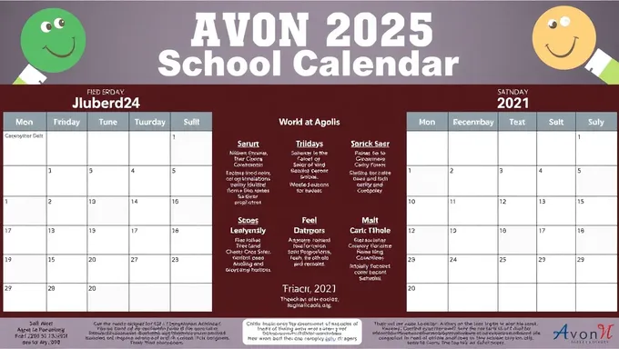 Calendario Escolar de Avon 2025 Disponible para Visualización Pública Ahora