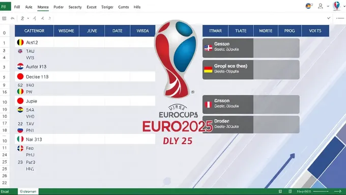 Calendario Excel de la Euro 2025 lanzado gratuitamente