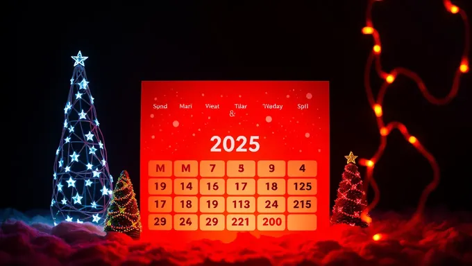 Calendario de 2025 con festividades nacionales