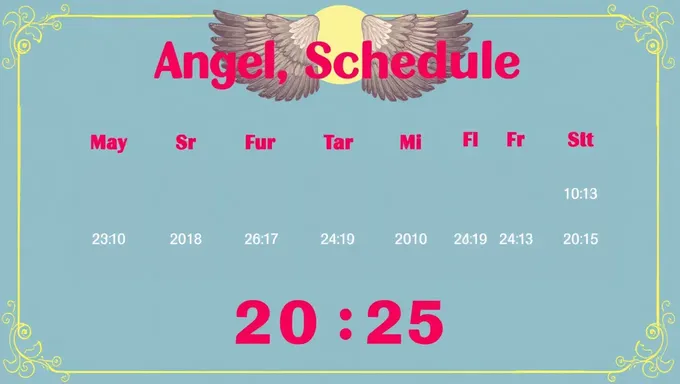 Calendario de Angel para el próximo 2025