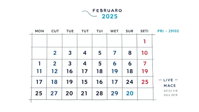 Calendario de febrero de 2025: planificador del mes de febrero