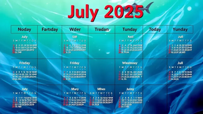 Calendario de julio 2025 disponible ahora para imprimir