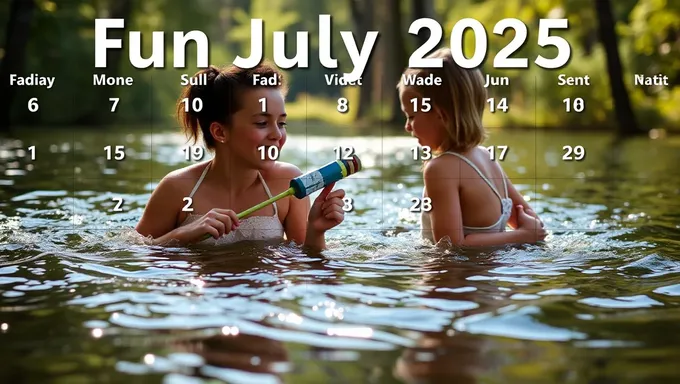 Calendario de julio de 2025 divertido y fácil de acceder