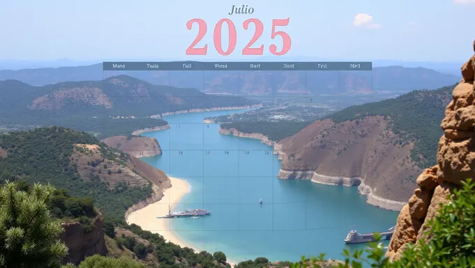 Calendario de julio de 2025 para un niño